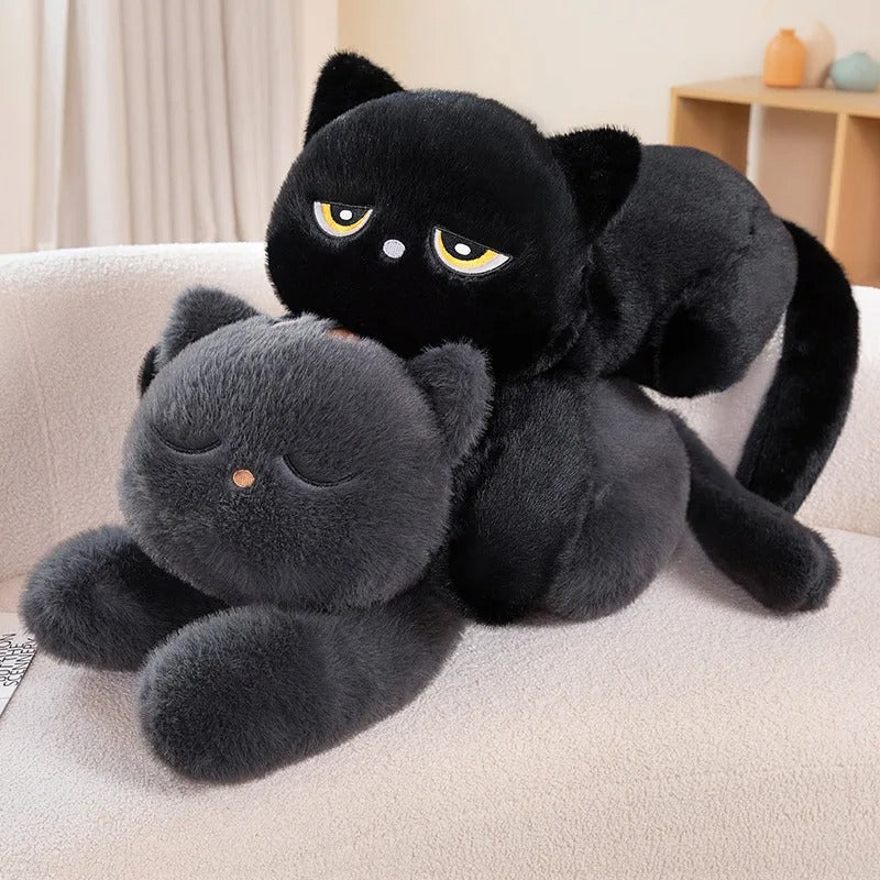 Black Cat Plush Pillow Cushion Cute Sleeping Design Gift for Cat Lovers