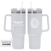 Thumbnail for Aviation Finger Print Designed 40oz Stainless Steel Car Mug With Holder