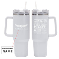 Thumbnail for Airline Pilot Label Designed 40oz Stainless Steel Car Mug With Holder