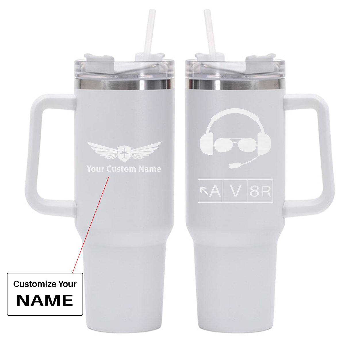 AV8R 2 Designed 40oz Stainless Steel Car Mug With Holder