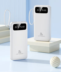 Thumbnail for 10000mAh 4-in-1 Built-in Cable Power Bank: Fast Charging