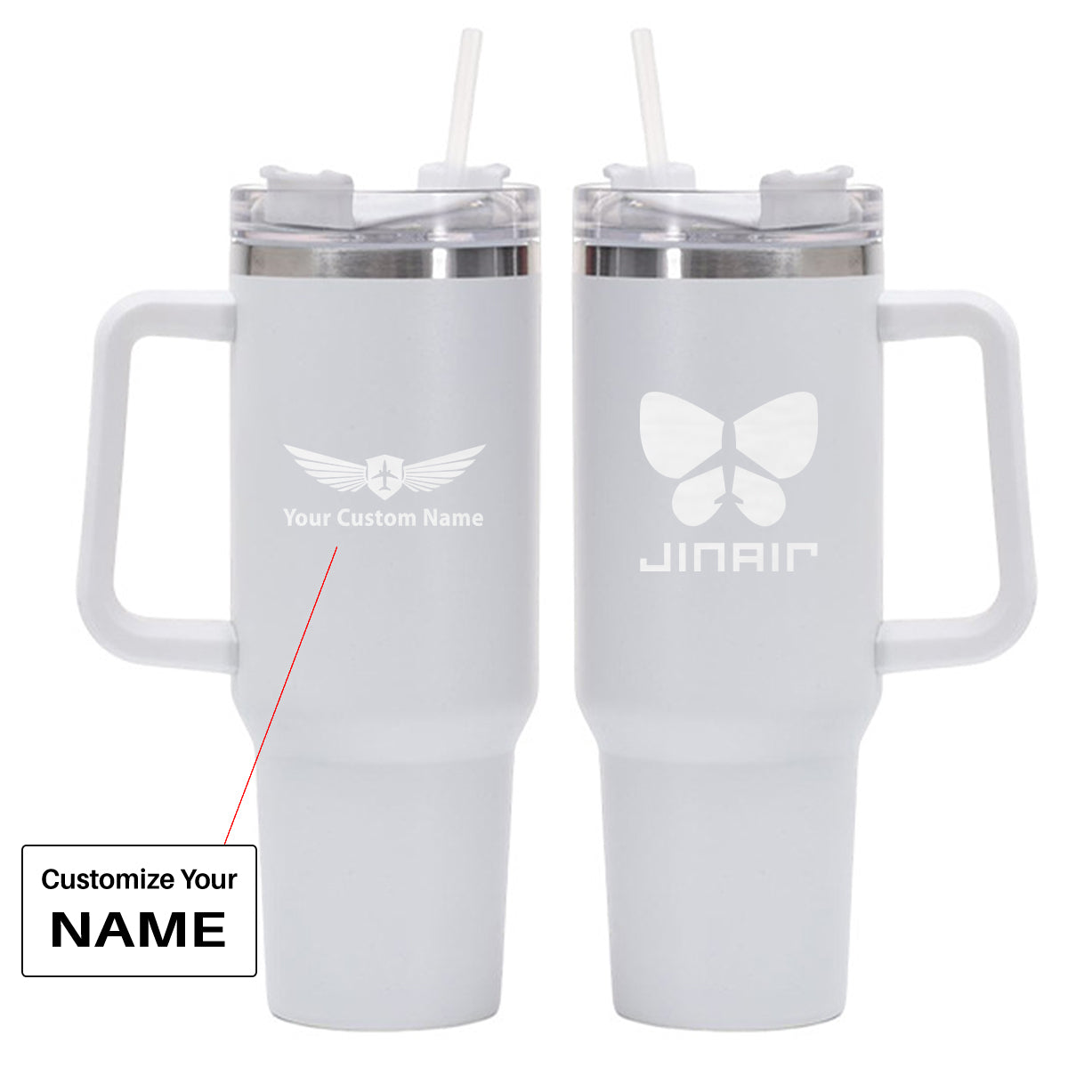 Jin Air Airlines 40oz Stainless Steel Car Mug With Holder