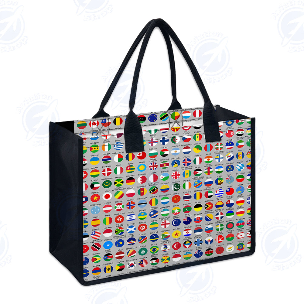 220 World's Flags Designed Special Canvas Bags