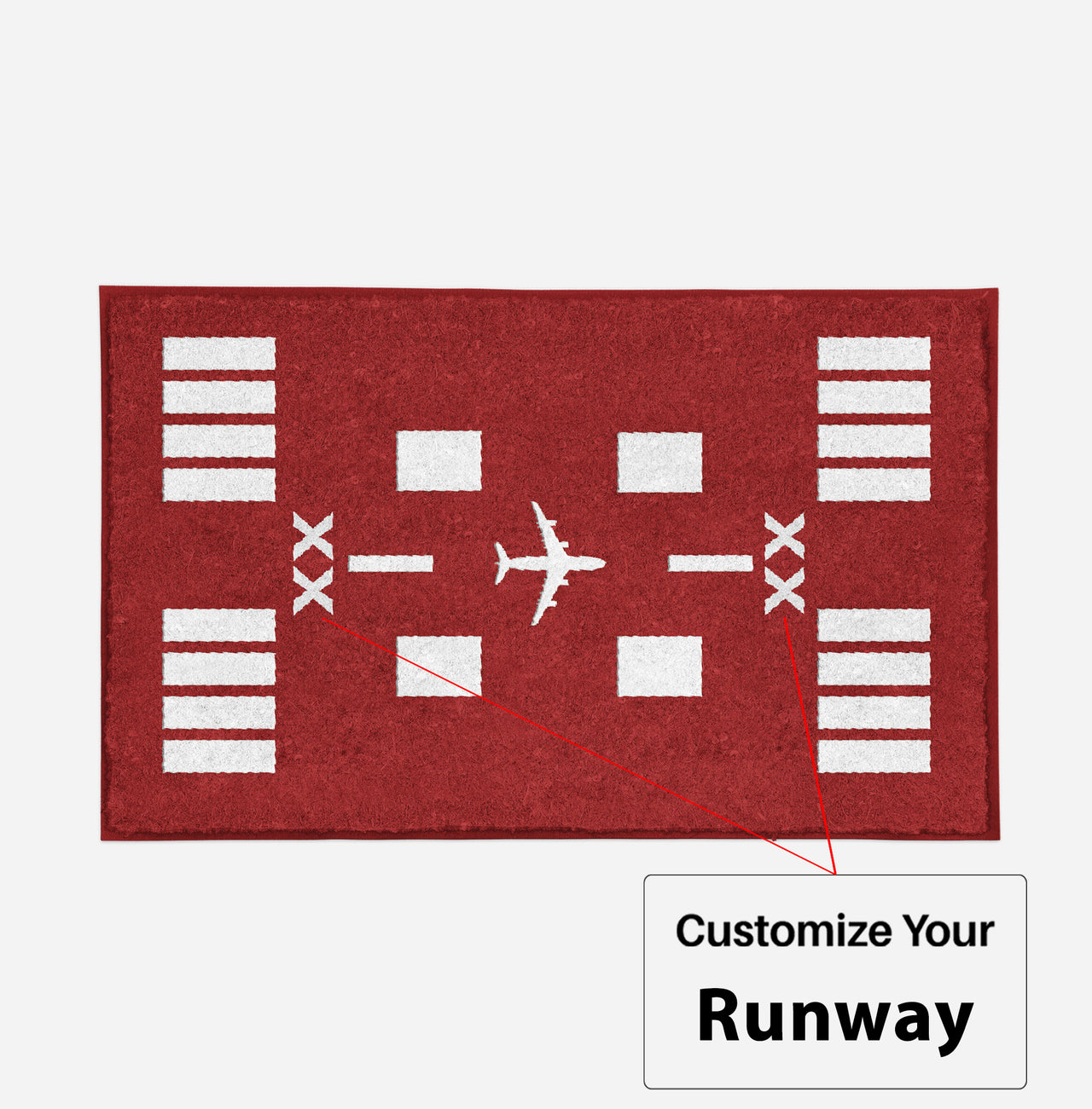 Special Runway (Red) Custom Runway Designed Carpet & Floor Mats