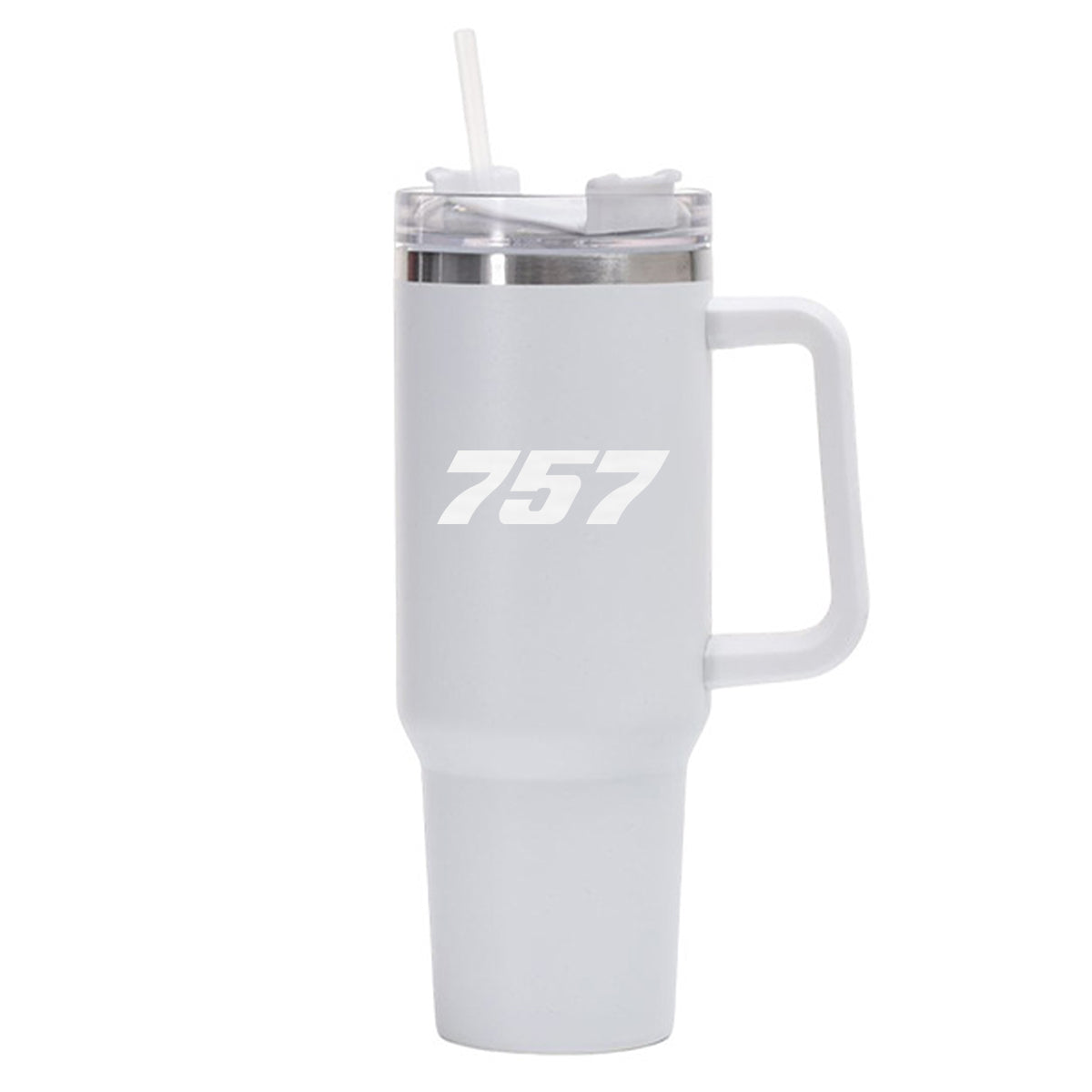 757 Flat Text Designed 40oz Stainless Steel Car Mug With Holder