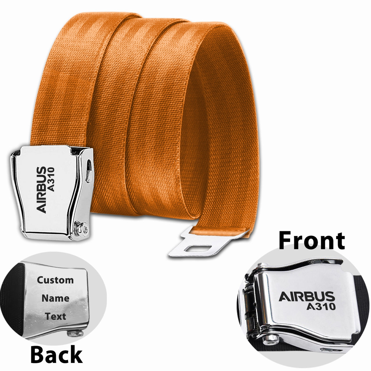 Airbus A310 & Text Designed Fashion Airplane Seat Belts