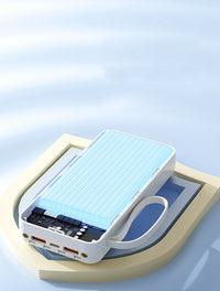 Thumbnail for 10000mAh 4-in-1 Built-in Cable Power Bank: Fast Charging