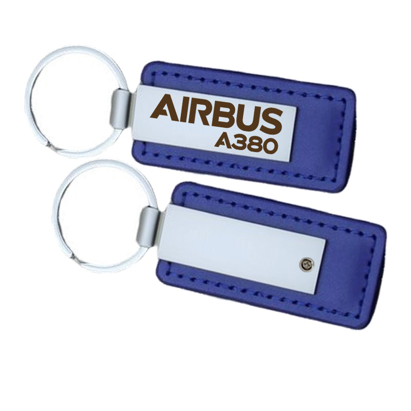 Airbus A380 & Text Faux Leather Key Chains