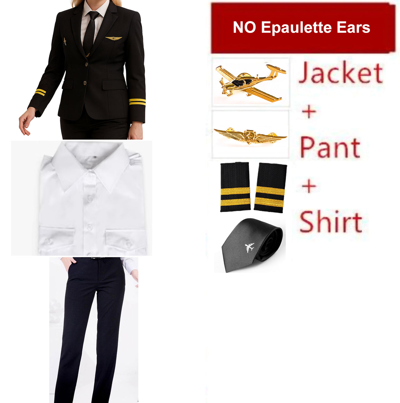 2 Lines "WOMEN" Airline Pilot Full Set