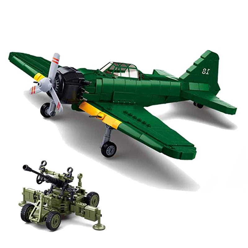 Military WW2 Planes Soviet Union P51D Sets Model Building Blocks Toys