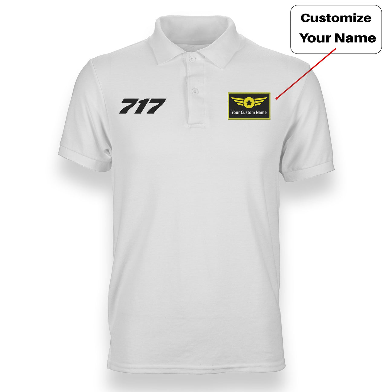 717 Flat Text Designed "WOMEN" Polo T-Shirts