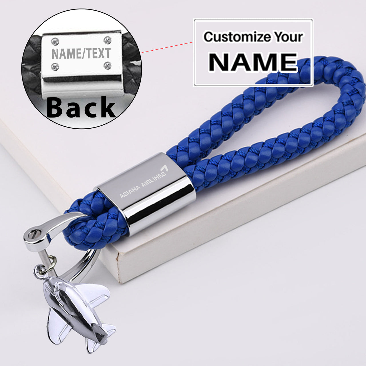 Asiana Airlines Designed Leather Car Key Chains