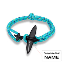 Thumbnail for (Edition 4) - Thinner & Small Airplane Designed Bracelets Black (Adjustable)