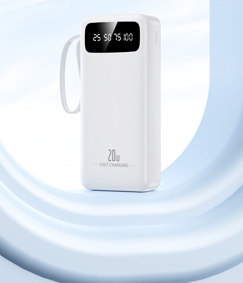 10000mAh 4-in-1 Built-in Cable Power Bank: Fast Charging