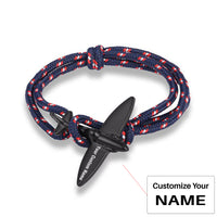 Thumbnail for (Edition 4) - Thinner & Small Airplane Designed Bracelets Black (Adjustable)