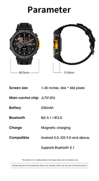 Thumbnail for Rugged Military Smartwatch: Men's Outdoor Sports Watch with GPS Tracking, 5ATM Waterproof & HD Bluetooth Calls