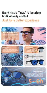 Thumbnail for All-in-One GV90 Smart Glasses: Photochromic, Adjustable Light, Bluetooth Calls, Music & AI Translation