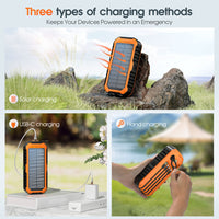 Thumbnail for 20000mAh Solar Power Bank: 4 Built-in Cables, Hand Crank, 6 Outputs/4 Inputs