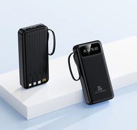 Thumbnail for 10000mAh 4-in-1 Built-in Cable Power Bank: Fast Charging