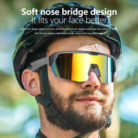 Thumbnail for Outdoor Cycling Essential: YJ006 Bluetooth Glasses - Windproof Sunglasses with Audio Call Function