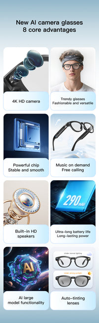 Thumbnail for Q8 Anti-Shake AI Glasses: 8MP Photography, Object Recognition & Real-Time Translation