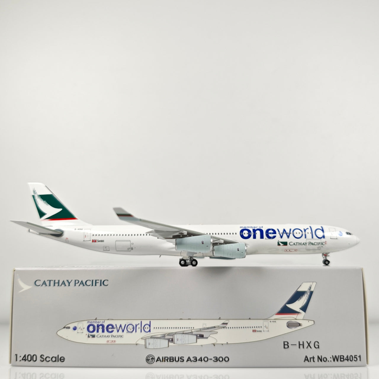 Cathay Pacific Airbus A340-300 B-HXG Airplane Model 1/400 Scale