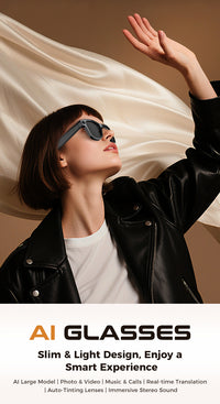 Thumbnail for Smart Camera Glasses M02Ultra: AI-Powered, WiFi, Navigation & Convenient Charging Case