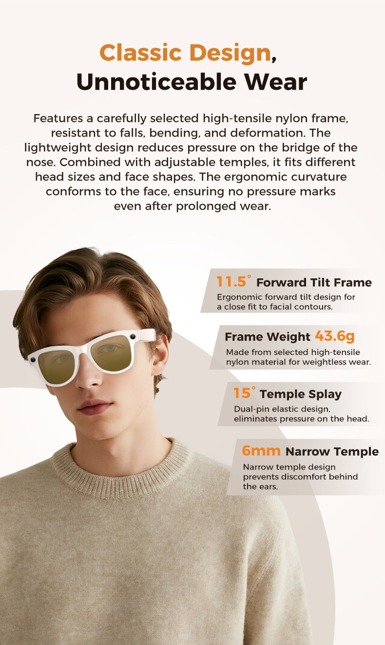 Smart Camera Glasses M02Ultra: AI-Powered, WiFi, Navigation & Convenient Charging Case