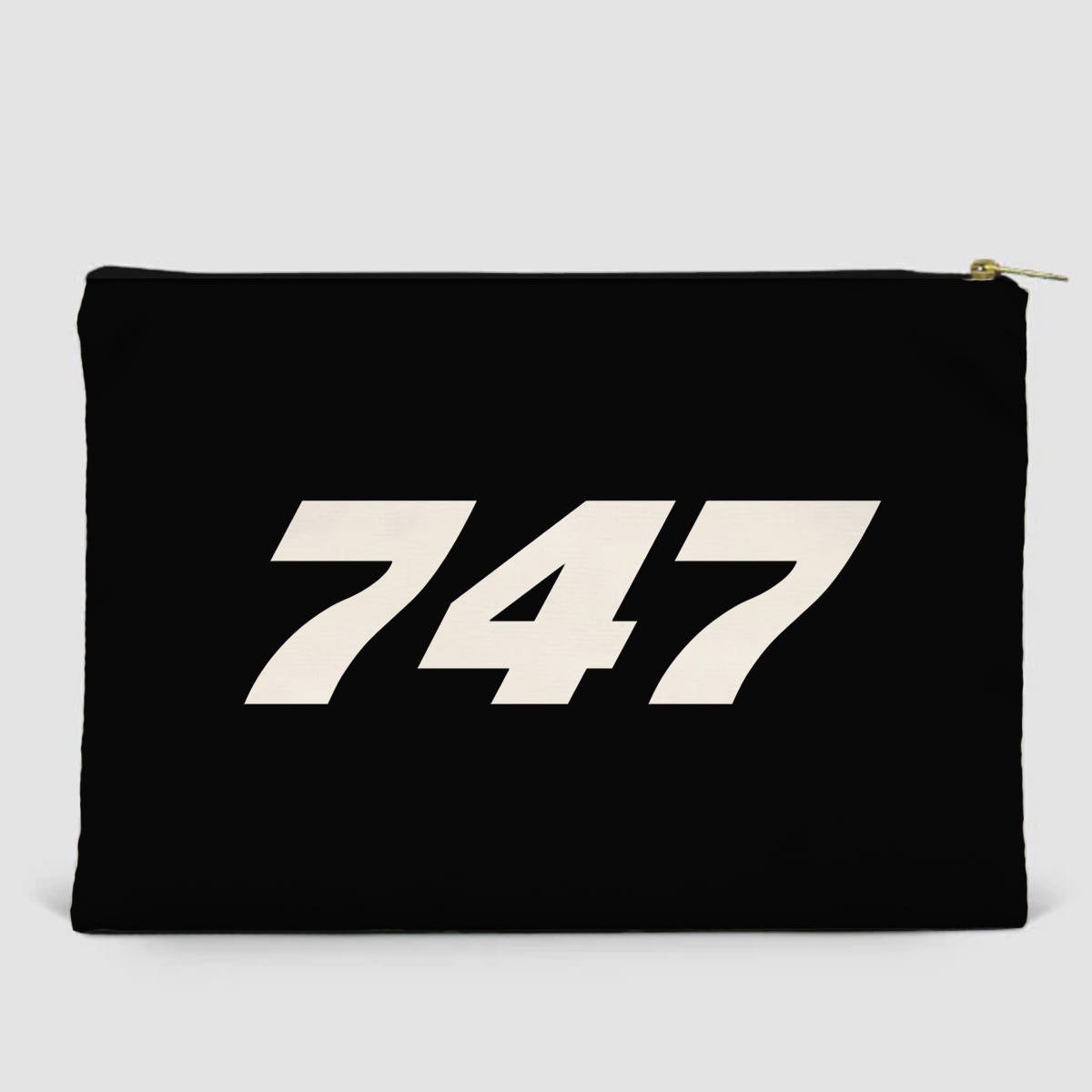 747 Flat Text Designed Zipper Pouch