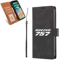 Thumbnail for Boeing 757 & Text Designed Leather Samsung S & Note Cases