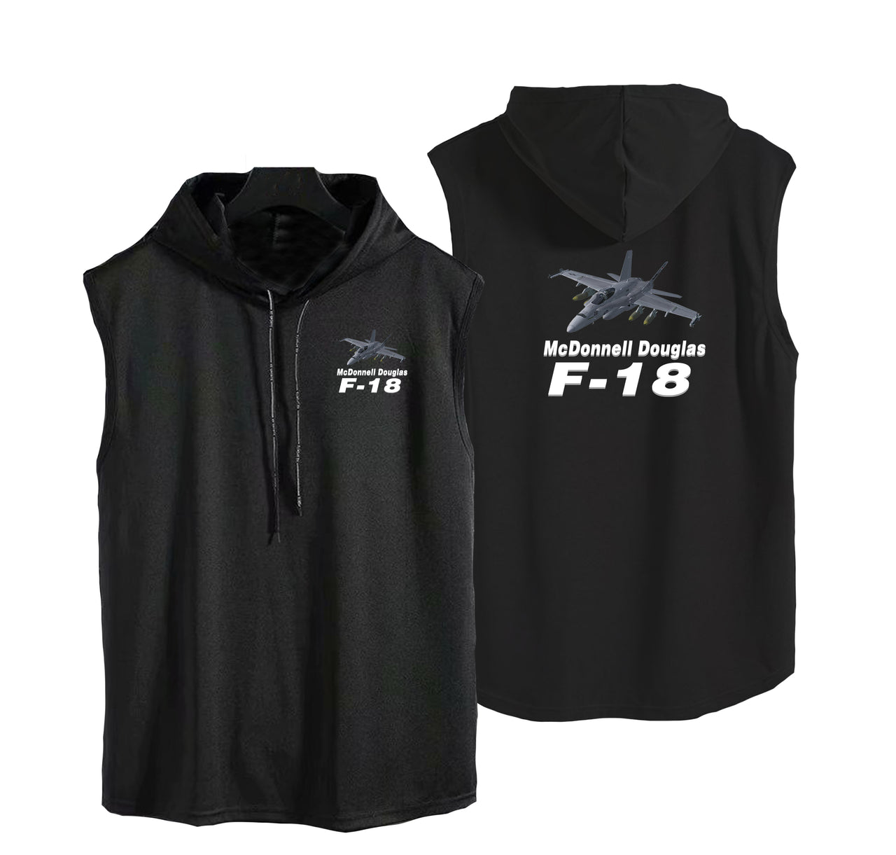 The McDonnell Douglas F18 Designed Hooded Tank Tops