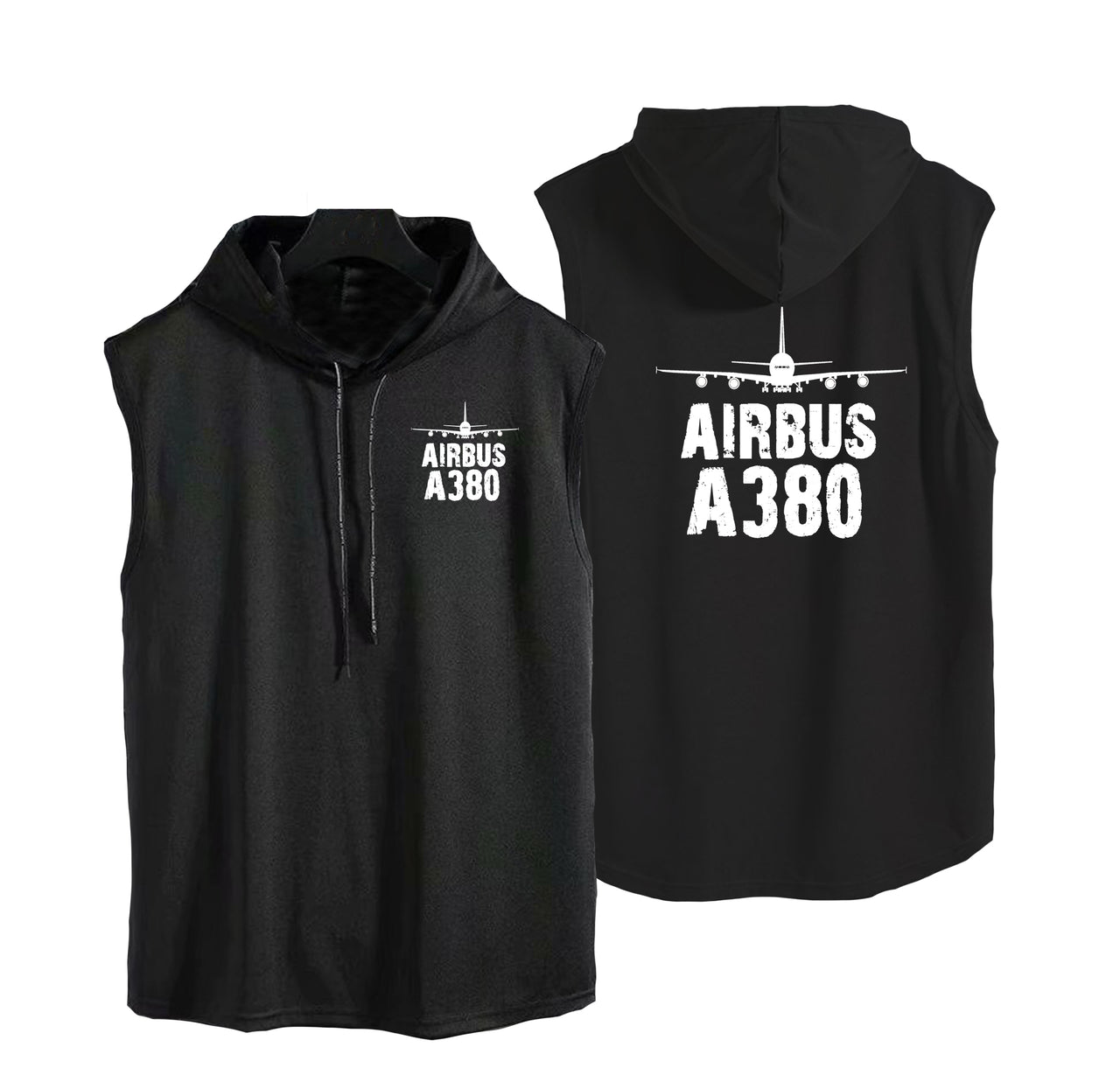 Airbus A380 & Plane Designed Hooded Tank Tops