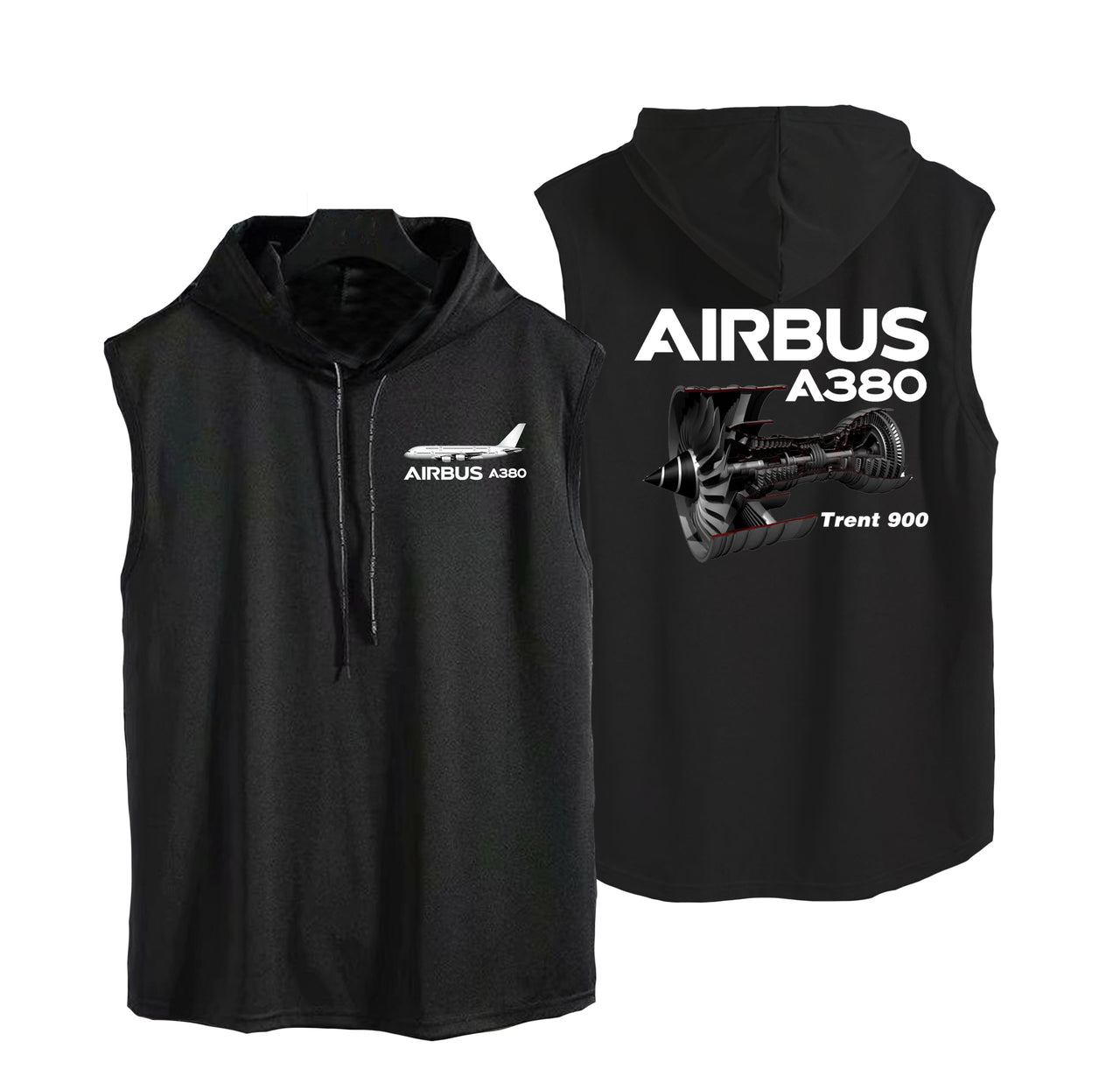 Airbus A380 & Trent 900 Engine Designed Hooded Tank Tops