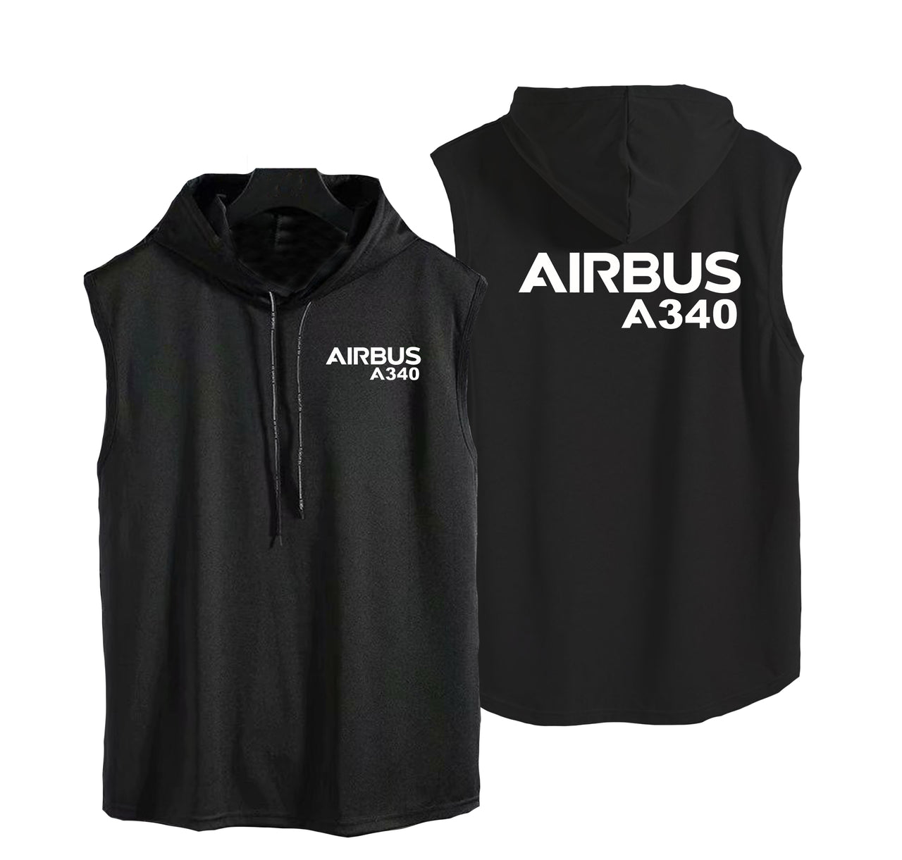 Airbus A340 & Text Designed Hooded Tank Tops