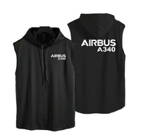 Thumbnail for Airbus A340 & Text Designed Hooded Tank Tops
