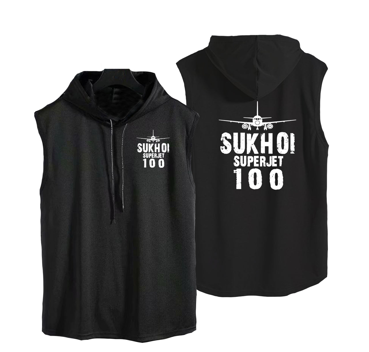 Sukhoi Superjet 100 & Plane Designed Hooded Tank Tops