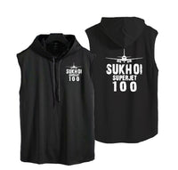 Thumbnail for Sukhoi Superjet 100 & Plane Designed Hooded Tank Tops