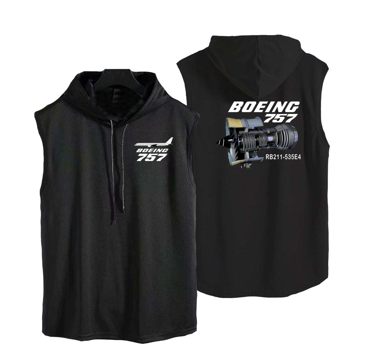 Boeing 757 & Rolls Royce Engine (RB211) Designed Hooded Tank Tops