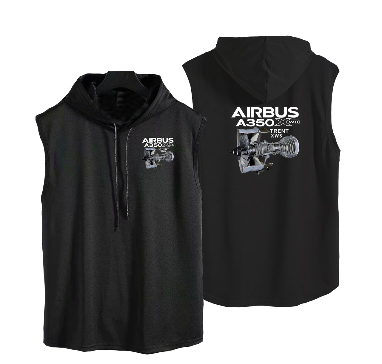 Airbus A350 & Trent Wxb Engine Designed Hooded Tank Tops