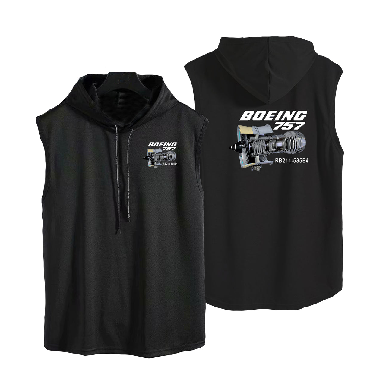 Boeing 757 & Rolls Royce Engine (RB211) Designed Hooded Tank Tops
