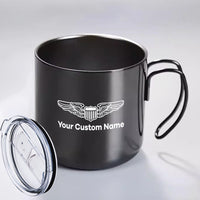 Thumbnail for Custom Name (Military Badge) Designed Stainless Steel Portable Mugs