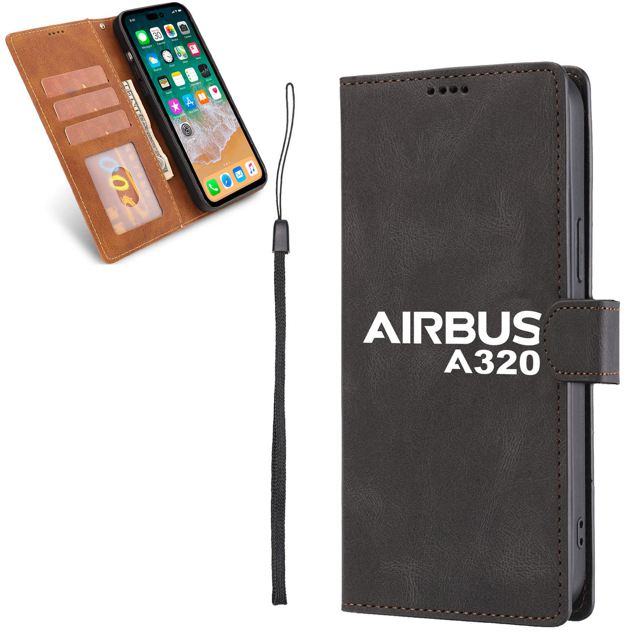 Airbus A320 & Text Leather Samsung A Cases