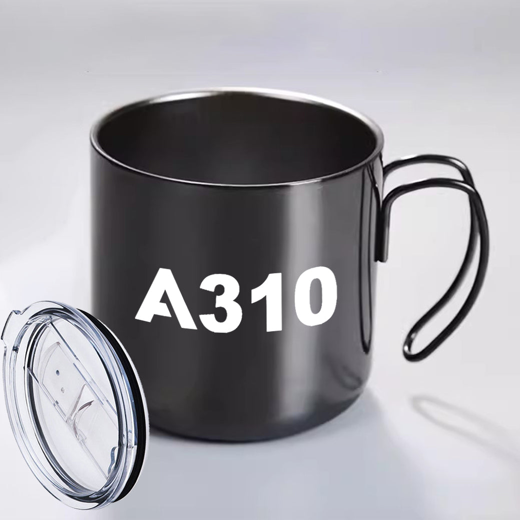 A310 Flat Text Designed Stainless Steel Portable Mugs