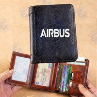 Thumbnail for Airbus & Text Designed Leather Wallets
