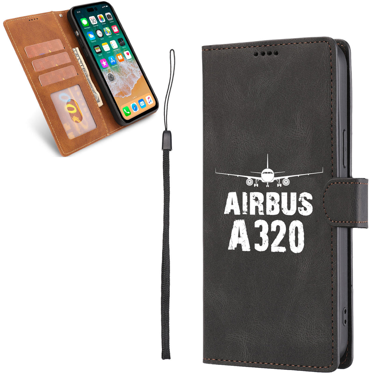 Airbus A320 & Plane Designed Leather Samsung S & Note Cases