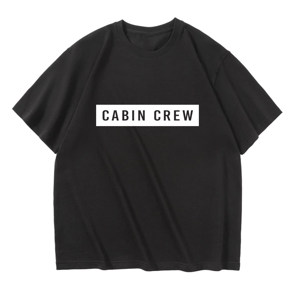 Cabin Crew Text Designed Relax Fit T-Shirts