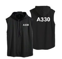 Thumbnail for A330 Flat Text Designed Hooded Tank Tops