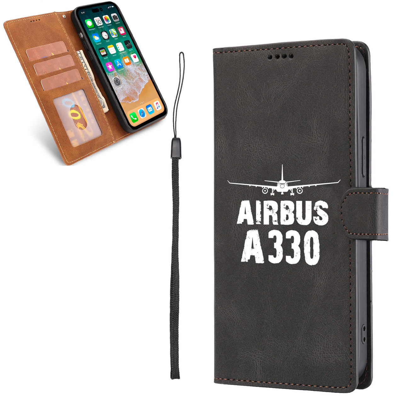Airbus A330 & Plane Designed Leather Samsung S & Note Cases