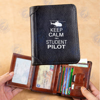 Thumbnail for Student Pilot (Helicopter) Designed Leather Wallets