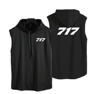 Thumbnail for 717 Flat Text Designed Hooded Tank Tops